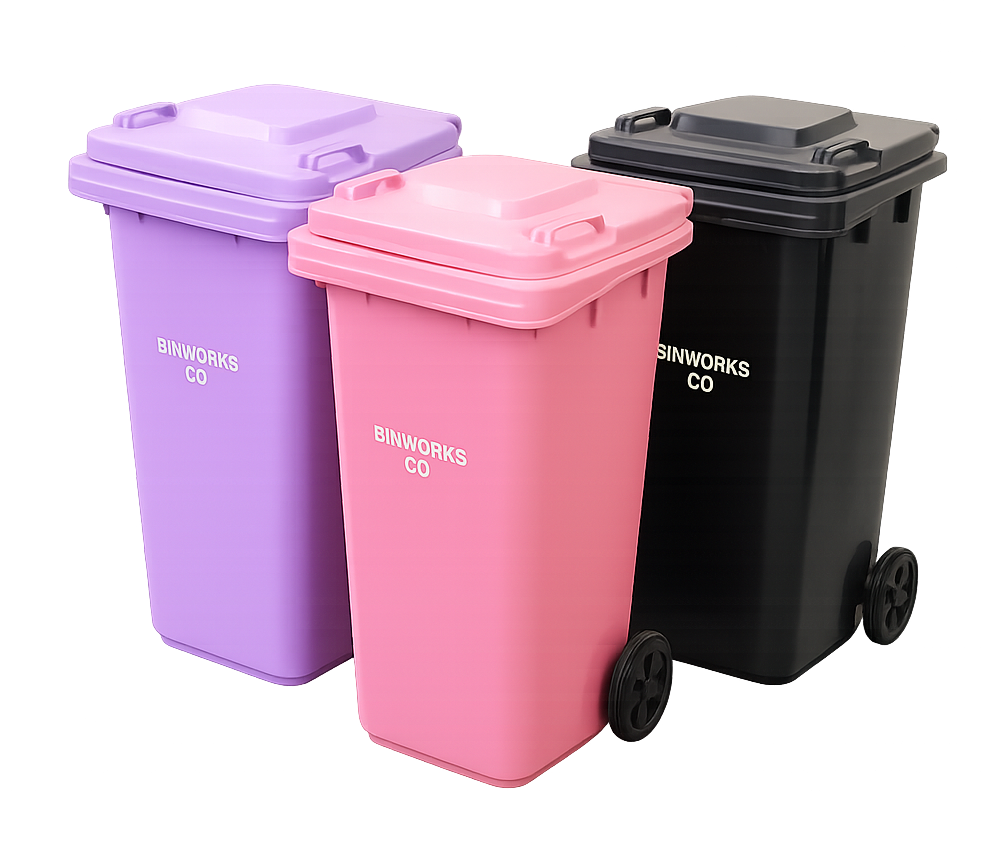 BinWorks Co. Triple 140L Bundle – Black + Pink + Purple – Save $50