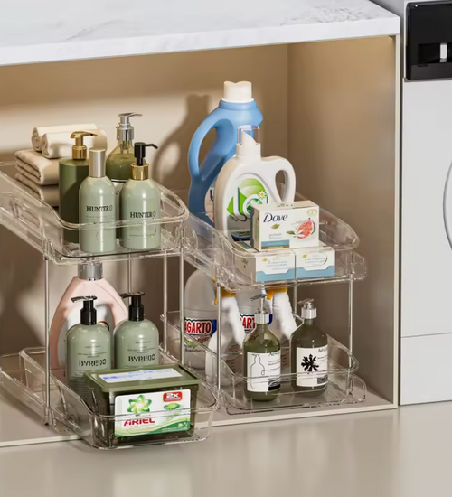 BinWorksHome Clear Under-Sink Organizer | Kitchen, Bathroom & Pantry Storage