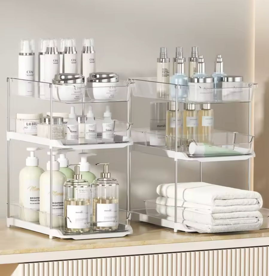 BinWorksHome Clear Under-Sink Organizer | Kitchen, Bathroom & Pantry Storage