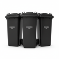BinWorks Co. Three Black 140L Bin Bundle – three black bins side by side